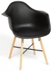 13277 Кресло CINDY (EAMES) (mod. 919) черный/black with natural legs (дерево береза/металл/сиденье пластик)