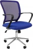 CHAIRMAN 698 хром Компьютерное кресло CHAIRMAN 698 хром (Металл,Пластик,Ткань,Сетка/Синий)