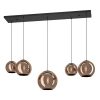 390388 Подвесной светильник Eglo Cordoba 390388 5X40W(E27), сталь, черный, медный
