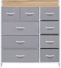 2500000229084 Комод Leset Ноа 9 ящиков (Сталь,Искусственный лен/Светло-серый) арт.2500000229084