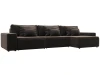 129864 Диван угловой Лига-074 угол универсальный (ДСП/Пластик/Велюр/Коричневый) Лига Диванов 129864