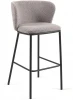 110409 Барный стул Ciselia светло-серый из ткани букле и металла 102 см La Forma (ex Julia Grup) арт.110409