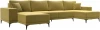 122416 Диван П-образный Льюес (Желтый/Микровельвет) Лига Диванов арт.122416