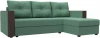 125972 Диван угловой Валенсия Лайт правый угол (Зеленый/Рогожка) Лига Диванов арт.125972