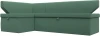 125897L Диван кухонный угловой Омура левый угол (Зеленый/Рогожка) Лига Диванов арт.125897L