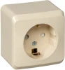 PA16-004K Розетка накладная с заземлением и шторками (кремовый) Systeme Electric Этюд PA16-004K