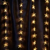 48607 Светодиодная гирлянда Feron CL25 48607 занавес Звездочки 2*1м + 3м 220V 2700K, статичная, c питанием от сети, прозрачный шнур