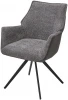 621M05604 Стул BREVIS 180 град. поворот. XD841-16 Серый, букле/ GINO-457 Серый, ткань/ Черный, ®DISAUR