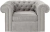 329826 Кресло Chesterfield ОГОГО (арт.329826), (Ткань/Светло-серый)