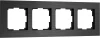 W0043508 Рамка на 4 поста (черный алюминий) Werkel W0043508 (a066332)