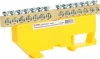 49549 Шина заземления на изоляторе на DIN-рейку 14 выводов (желтый) Stekker 49549