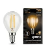 105801107 Лампочка светодиодная E14 7 Вт 550 lm 2700K теплое желтое свечение Gauss Filament 105801107
