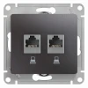 GSL001385KK Розетка встраиваемая двойная Ethernet RJ-45 (графит) Systeme Electric GSL001385KK