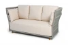 LUG-S-3-001 RAL7035 Mua mel-grey(beige100) "Лугано" диван 3-местный плетеный из роупа, каркас алюминий светло-серый (RAL7035) муар, роуп серый меланж круглый, ткань Mossle светло-бежевая 4SIS УТ-00012655