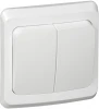 BC10-006B Выключатель встраиваемый двухклавишный с подсветкой (белый) Systeme Electric Этюд BC10-006B