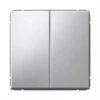 GAL000317S Выключатель двухклавишный (алюминий) Systeme Electric GAL000317S