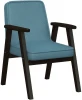 007545 Кресло Ретро ткань голубой, каркас венге от фабрики Mebelik