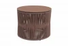 OAK-D70H55-AVI-Al-RAL8016Mua-brown-4sis "Авиньон" журнальный стол из HPL круглый Ø70 H55, каркас из алюминия коричневый (RAL8016) муар, цвет "дуб", роуп коричневый круглый 4SIS УТ-00013213