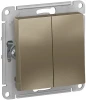 ATN000565 Выключатель встраиваемый двухклавишный (шампань) Systeme Electric AtlasDesign ATN000565
