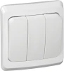 BC10-003B Выключатель встраиваемый трехклавишный (белый) Systeme Electric Этюд BC10-003B