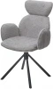 621M05630 Стул VARDY 360 град.поворот. Brego-07 Серый, ткань/ 7525-180 Серый, велюр/Черный, ®DISAUR