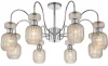 1141/8PL Chrome/Beige Потолочная люстра на штанге Escada Gloss 1141/8PL Chrome/Beige 8x60Вт E14, металл/стекло, хром/бежевый (220V)
