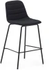 166655 Полубарный стул Zunilda из черной синели и стали с матовой черной отделкой, высота сиденья 65 см. La Forma (ex Julia Grup) арт.166655