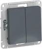 ATN000765 Выключатель встраиваемый двухклавишный (грифель) Systeme Electric AtlasDesign ATN000765