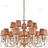 ALEGRIA SP10+5 GOLD-BROWN Люстра подвесная Crystal Lux Alegria, 15 плафонов, золото с коричневым, прозрачный и янтарным