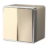 W5020210 Выключатель двухклавишный влагозащищенный Gallant (шампань рифленый) Werkel W5020210 (a051045)