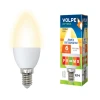 LED-C37-6W/WW/E14/FR/O картон Лампочка светодиодная свеча белая E14 6W 3000K Volpe LED-C37-6W/WW/E14/FR/O