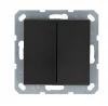 G3023B Выключатель двухклавишный (антрацит) Jasmart G-Classic G3023B