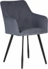 13-03 DOBRIN ROBY, цвет сиденья Catania Steel  велюр, цвет основания черный муар Стул обеденный DOBRIN ROBY (ЭМАЛЬ ЧЕРНЫЙ МУАР велюр Catania Steel)