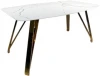 F-1690casa.4 Стол обеденный IST-CASA Соар-2 F-1690,160х90х76 см, бело-серая керамика/золото