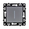 AS-007GY Выключатель 1-клавишный 10А/250В с LED подсветкой, серый Kollinger Asthetik AS-007GY