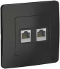 BLNIS045456 Розетка накладная двойная Ethernet RJ-45 (антрацит) Systeme Electric Blanca BLNIS045456