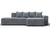 129823 Диван угловой Лига-079 угол правый (ДСП/Пластик/Велюр/Серый) Лига Диванов 129823