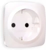 OP2070 Лицевая панель Ambrella Volt OMEGA (Жемчуг) для электрической розетки с заземлением со шторками QUANT OP2070