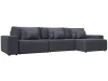129874 Диван угловой Лига-074 угол универсальный (ДСП/Пластик/Экокожа/Серый) Лига Диванов 129874