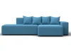 129814 Диван угловой Лига-079 угол правый (ДСП/Пластик/Рогожка/Голубой) Лига Диванов 129814