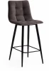 15454 Стул полубарный CHILLY (mod. 7095пб) ткань/металл, 55x44x94 см, высота до сиденья 66 темно-серый barkhat 14/черный Tetchair 15454