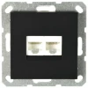 G6106PB Розетка Ethernet RJ-45 двойная (черный матовый) Jasmart G-Classic G6106PB