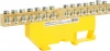 49556 Шина заземления на изоляторе на DIN-рейку 14 выводов (желтый) Stekker 49556