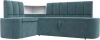 126139L Диван кухонный угловой Тефида левый угол (Бирюзовый,Коричневый/Велюр) Лига Диванов арт.126139L