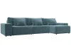 129861 Диван угловой Лига-074 угол универсальный (ДСП/Пластик/Велюр/Бирюзовый) Лига Диванов 129861