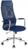 KB-9N/DB/TW-10N Кресло руководителя Бюрократ KB-9N синий TW-05N TW-10N сетка/ткань с подголов. крестовина металл хром