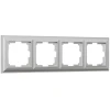 W0042206 Рамка на 4 поста Fiore (серебряный) Werkel W0042206 (a051032)