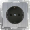 WL02-SKG-01-IP20 Розетка встраиваемая с заземлением Werkel, глянцевый никель