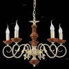 11357/5C Люстра подвесная Natali Kovaltseva Luxury Wood, 5 ламп, белый с золотом и коричневым