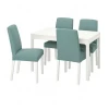 794.082.23 ЭКЕДАЛЕН / БЕРГМУНД Стол и 4 стула, белый, Льюнген светло-зеленый
